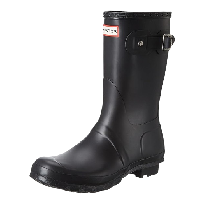 hunter women's orginal short rain boot stock image in black