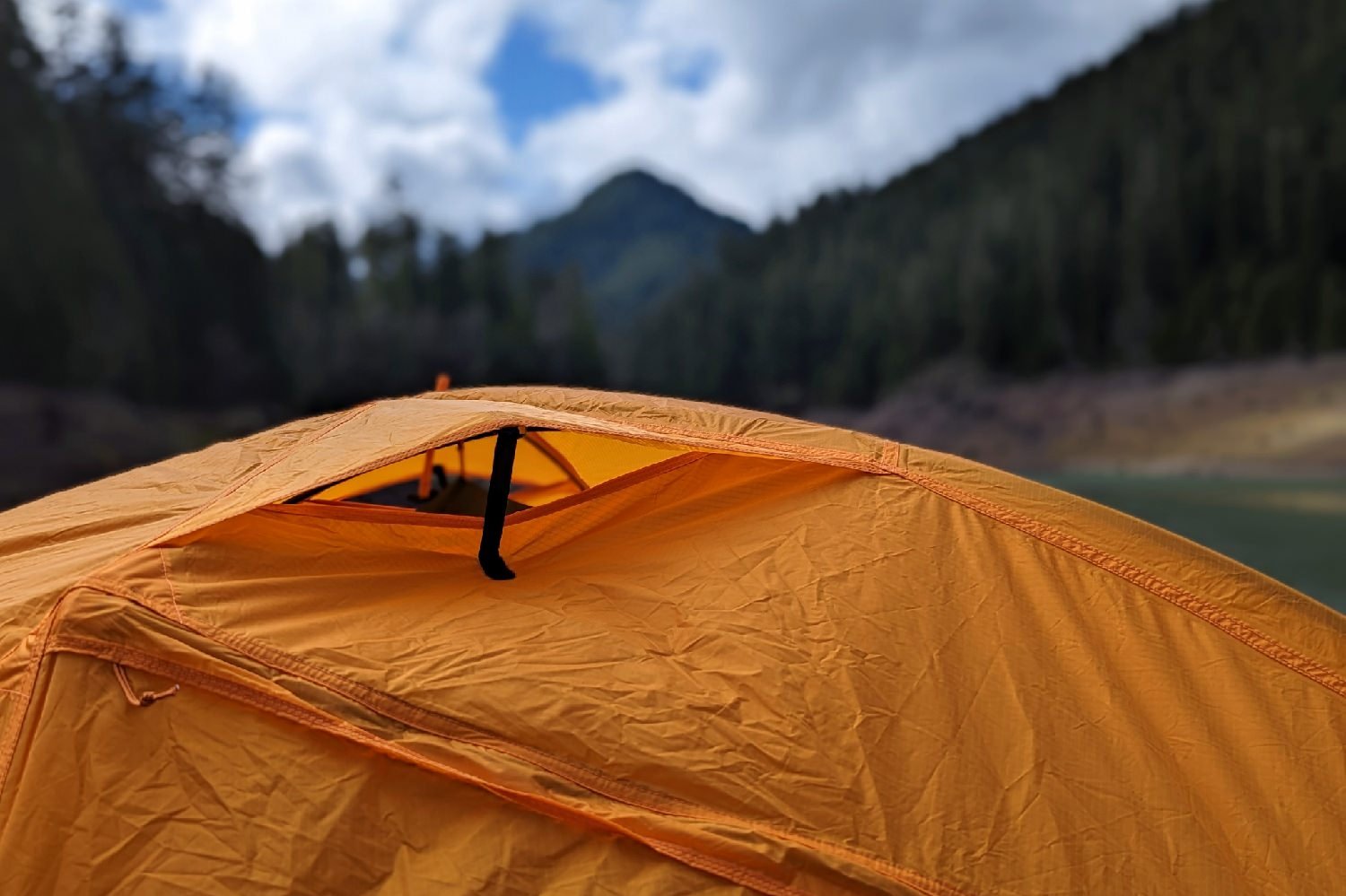 the stent that opens a vent on the rainfly of the REI half dome two person tent