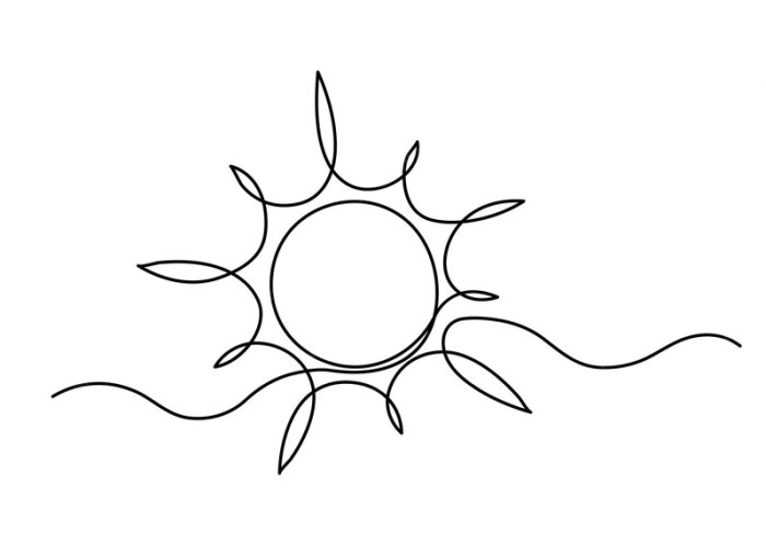 sun line drawing