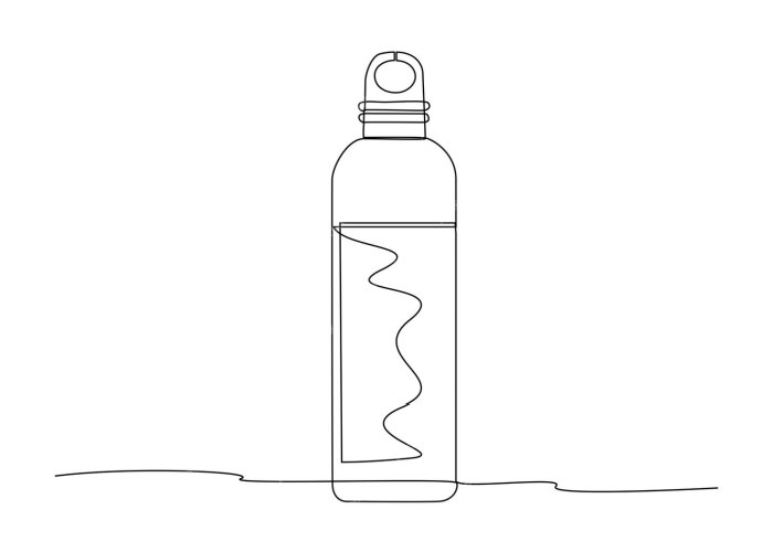 water bottle line drawing