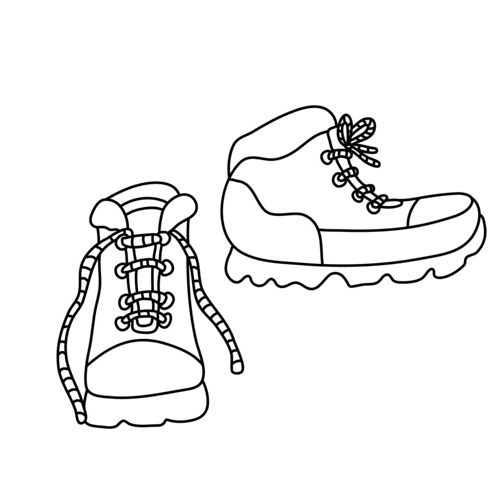 Stock image of generic hiking boot outline