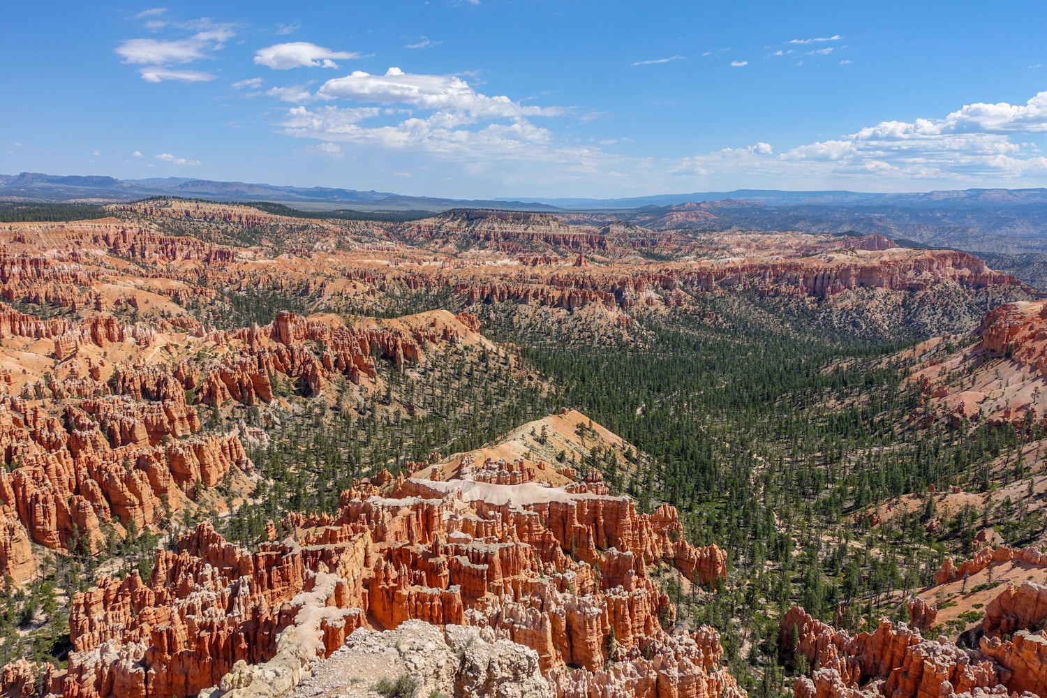 A majestic view of the red rock spires at Bryce Canyon National Park