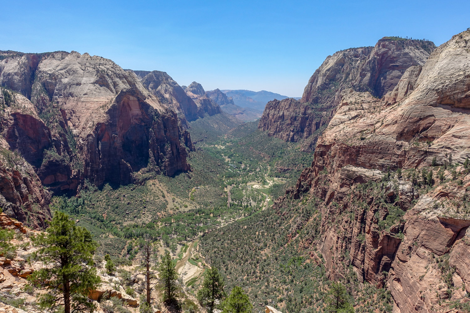zion canyon valley viewed from above