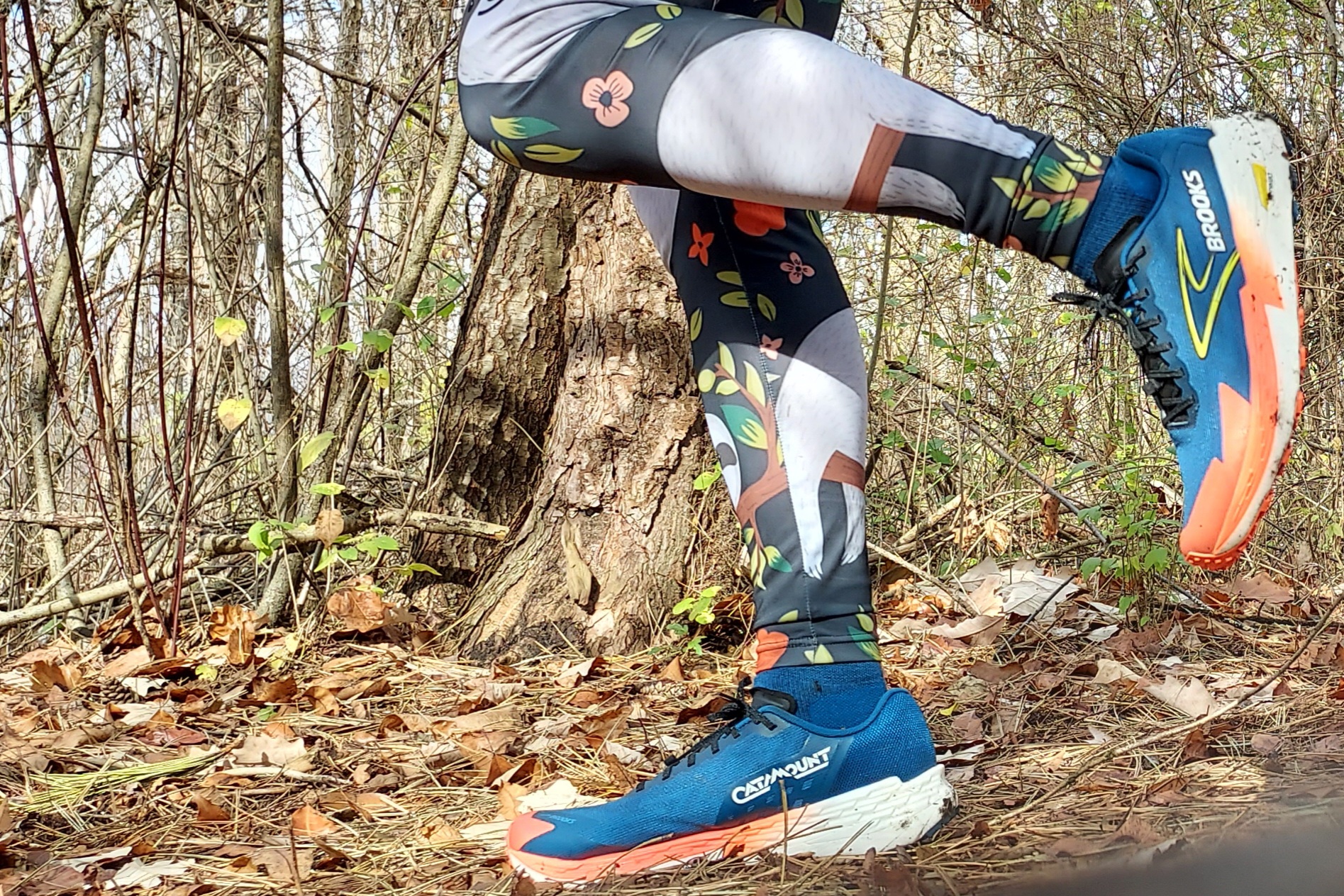 Brooks Women's Catamount 4 close up on trail