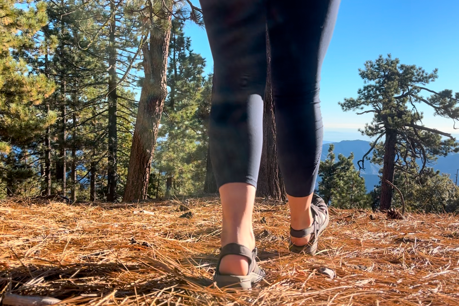 Our tester on a hike in the KEEN Rose sandals.