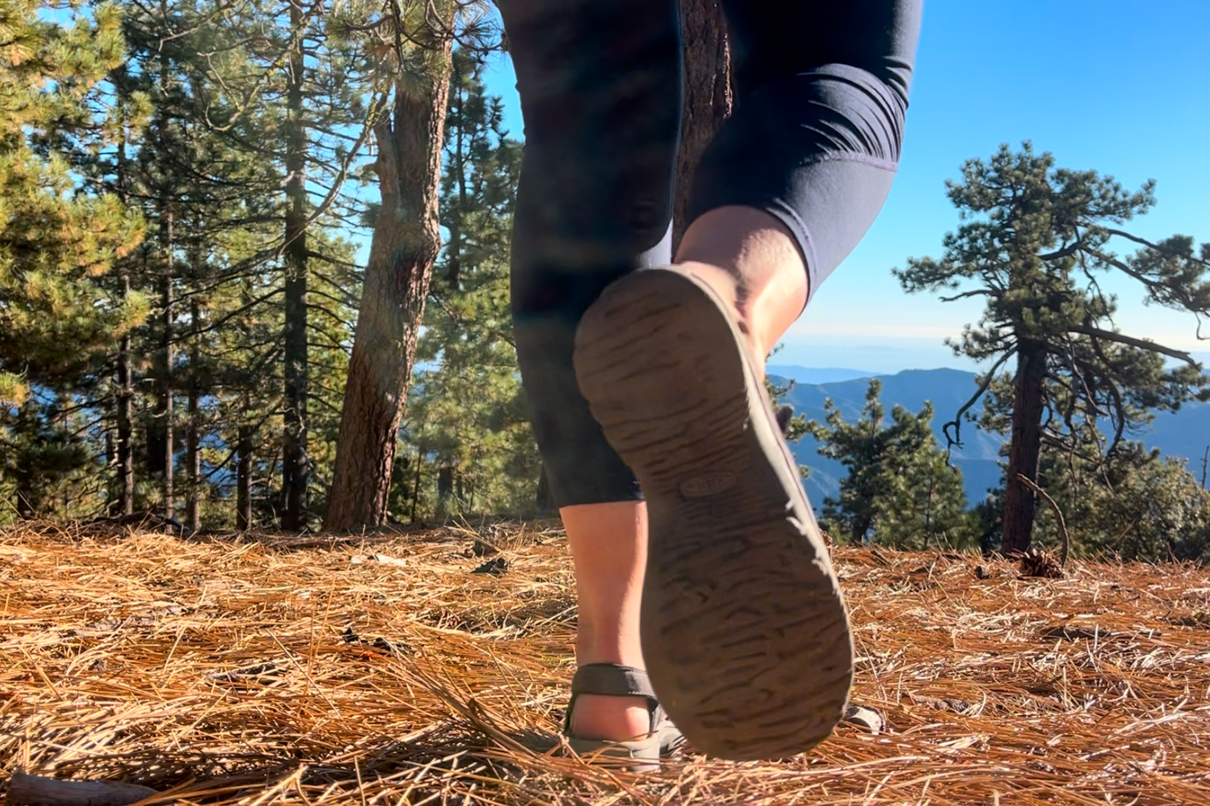 Our tester on a hike in the KEEN Rose sandals.