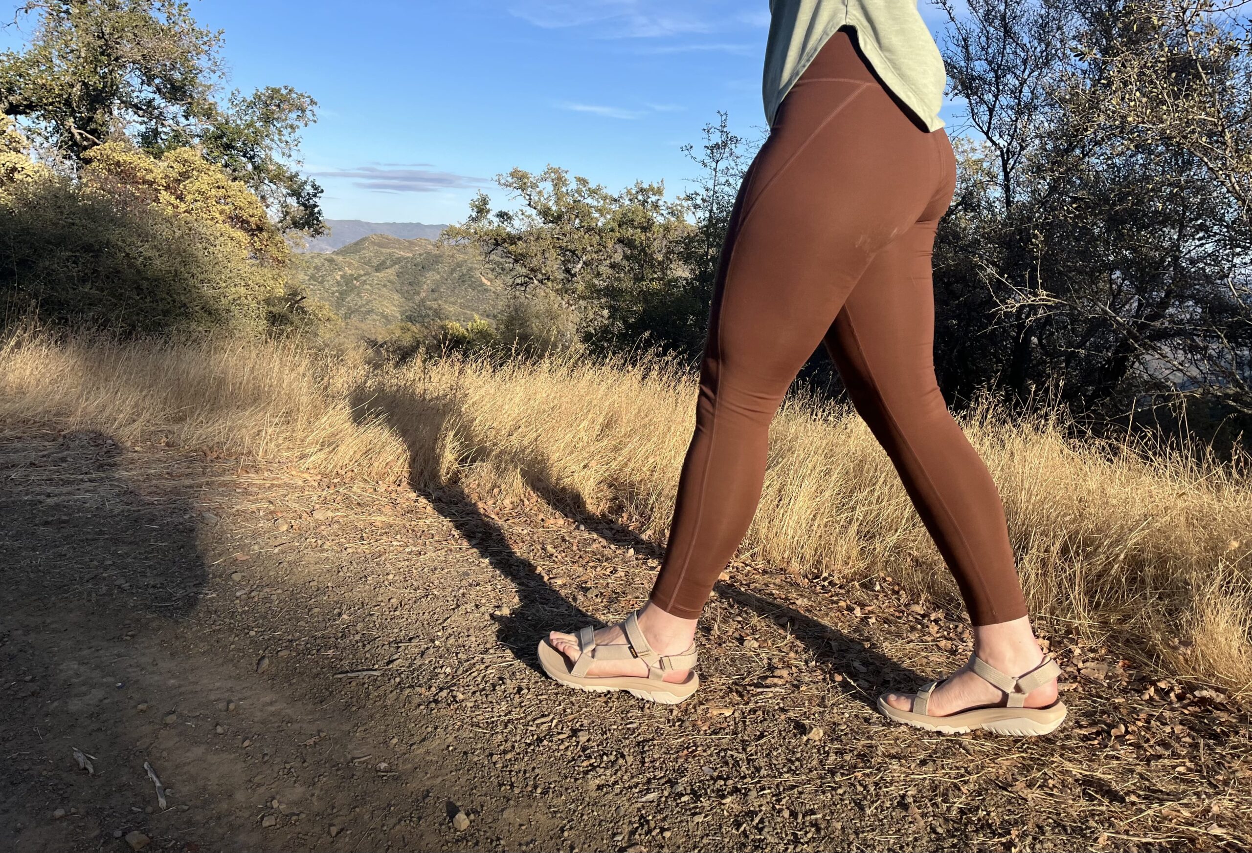 Our tester on a hike in the Teva Hurricane XLT2 hiking sandals.