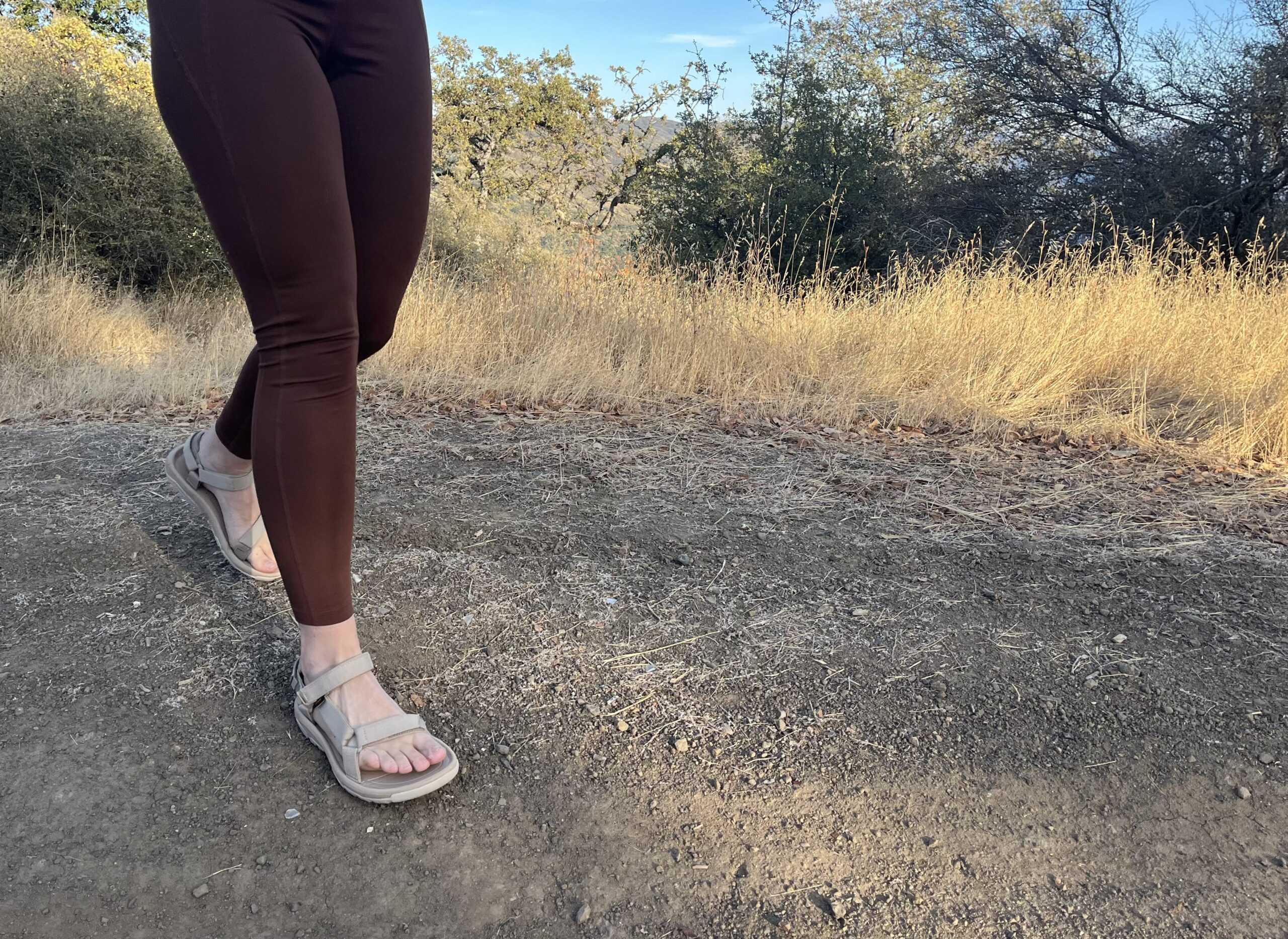 Our tester on a hike in the Teva Hurricane XLT2 hiking sandals.