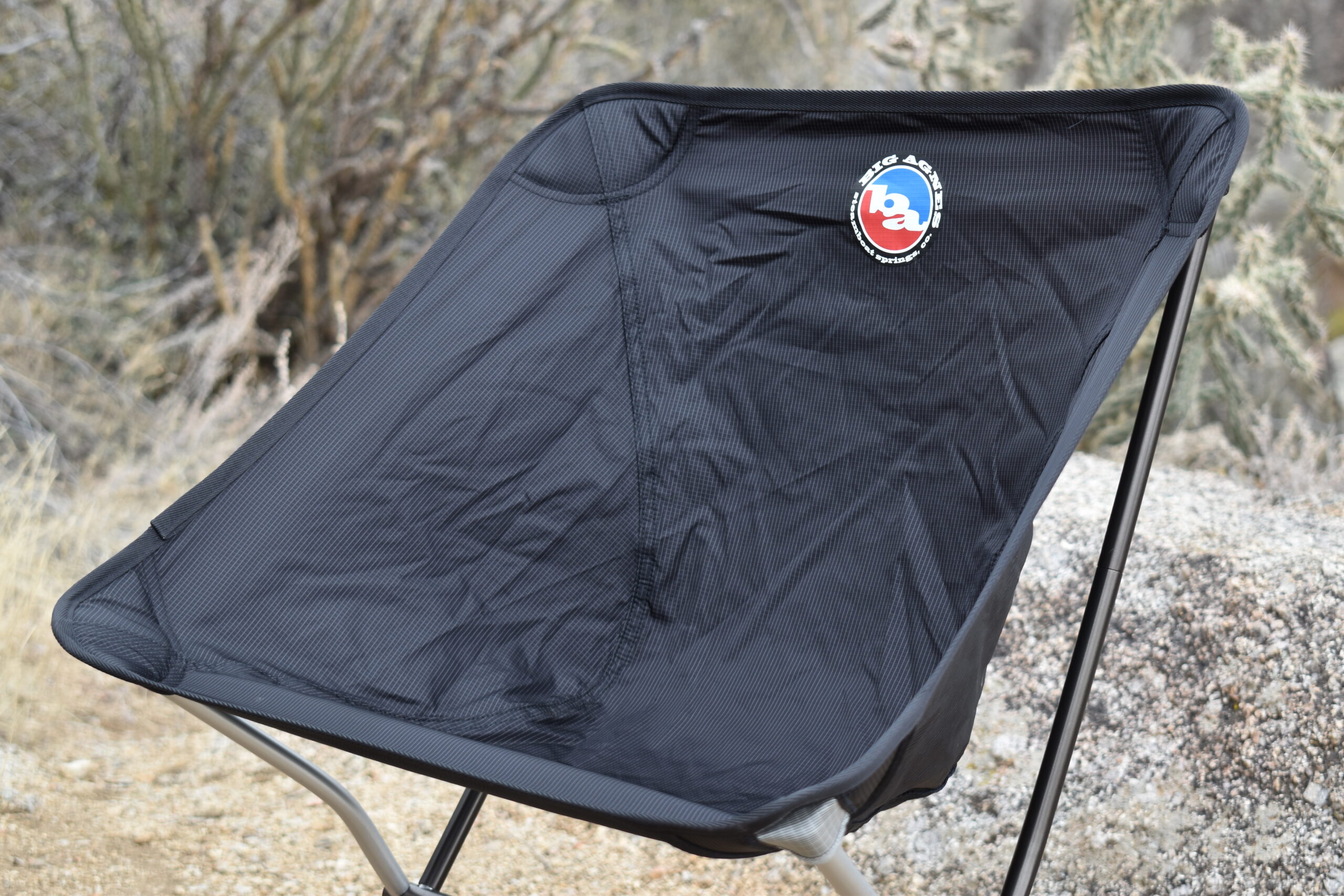 close up of the wide and roomy scoop seat of the Big Agnes Skyline chair