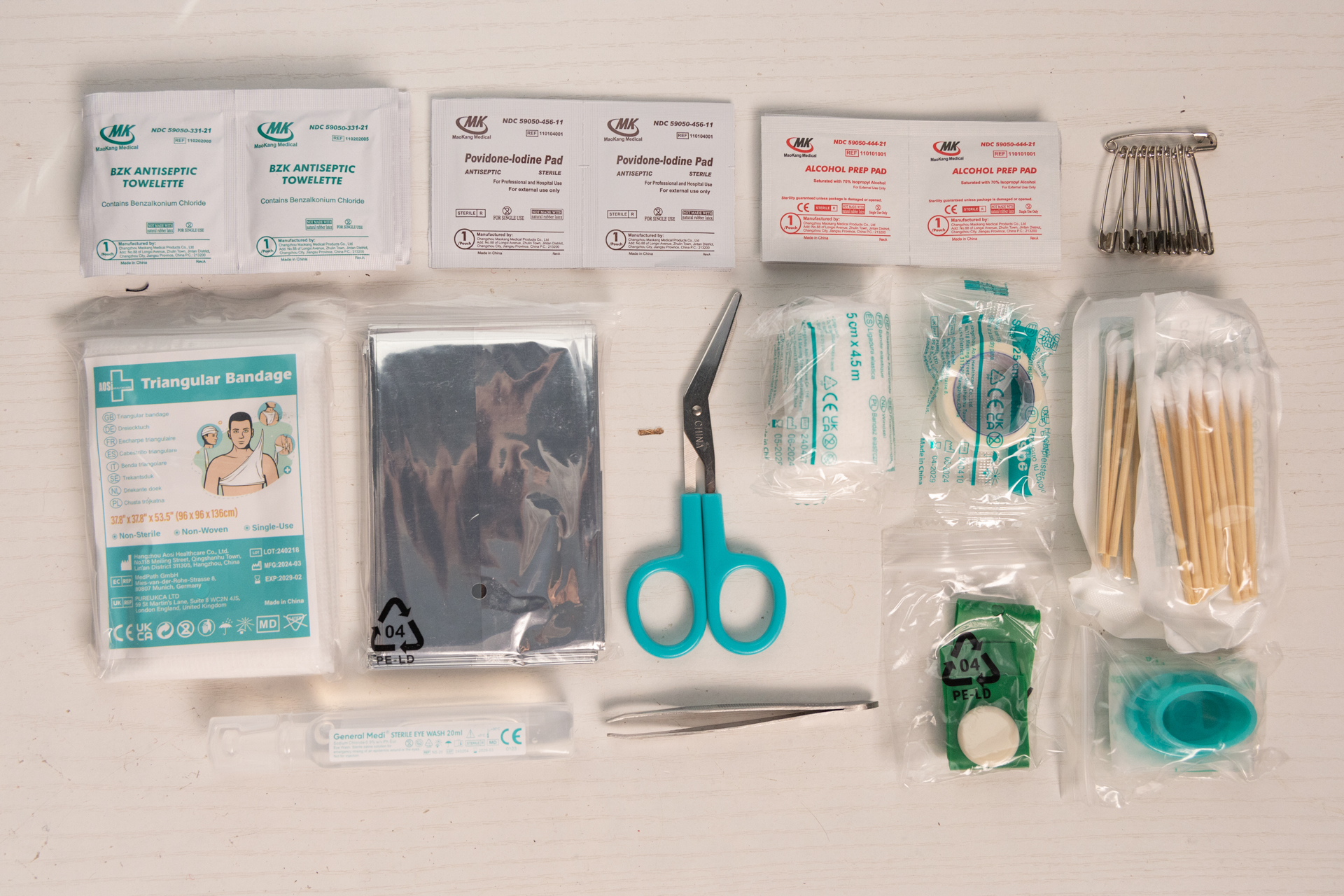 Some of the supplies in the General Medi Mini.