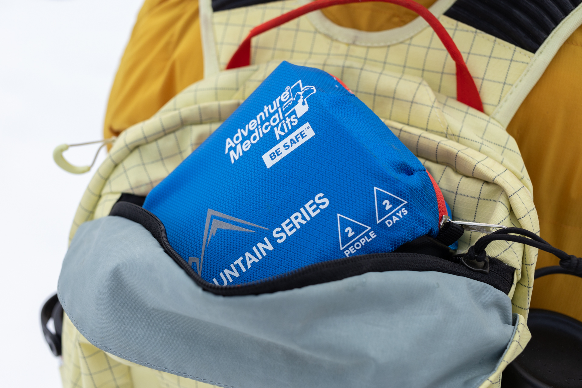 The Adventure Medical Kits Hiker in a daypack.