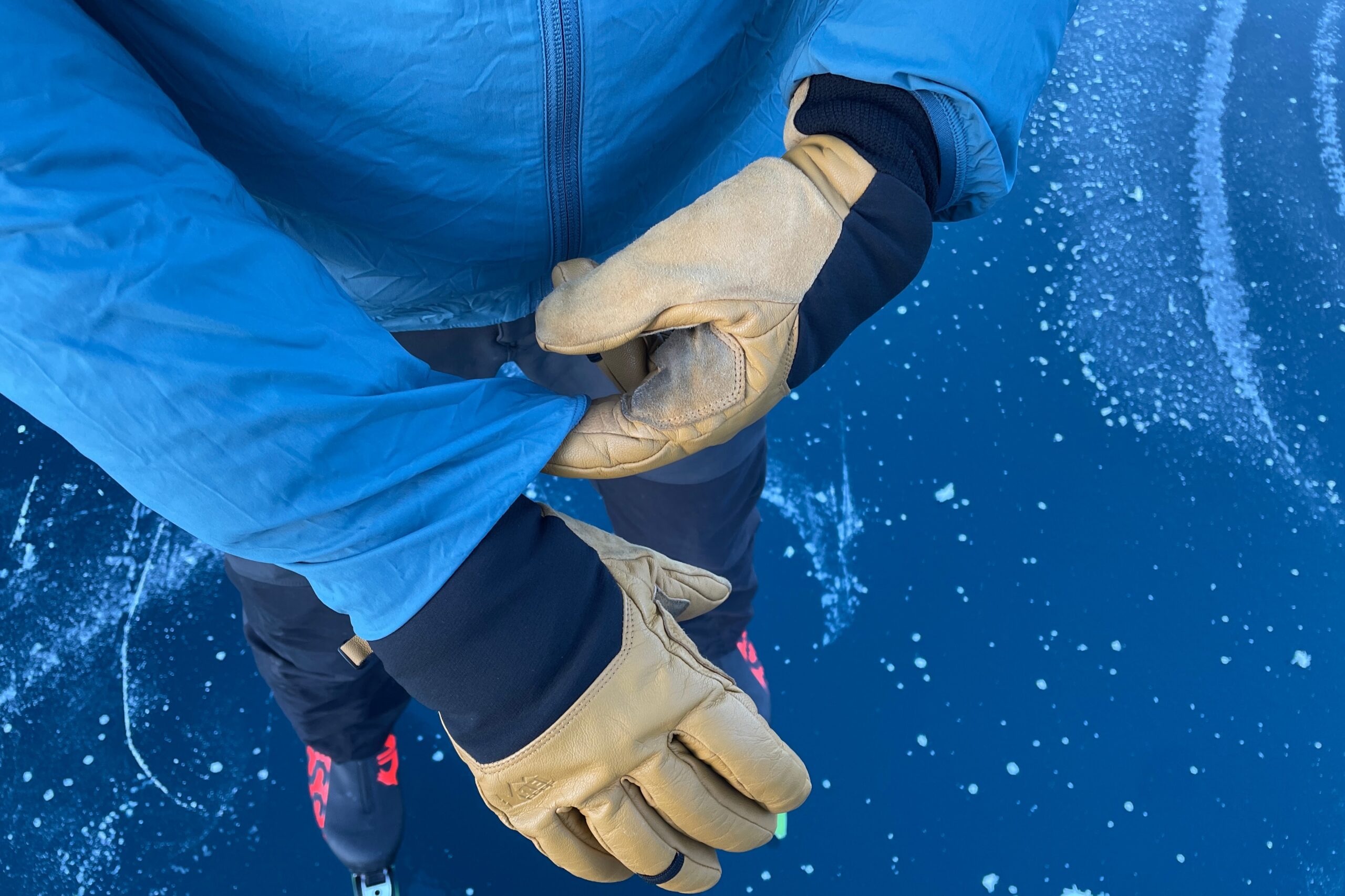 A closeup of the cuffs of a windbreaker.