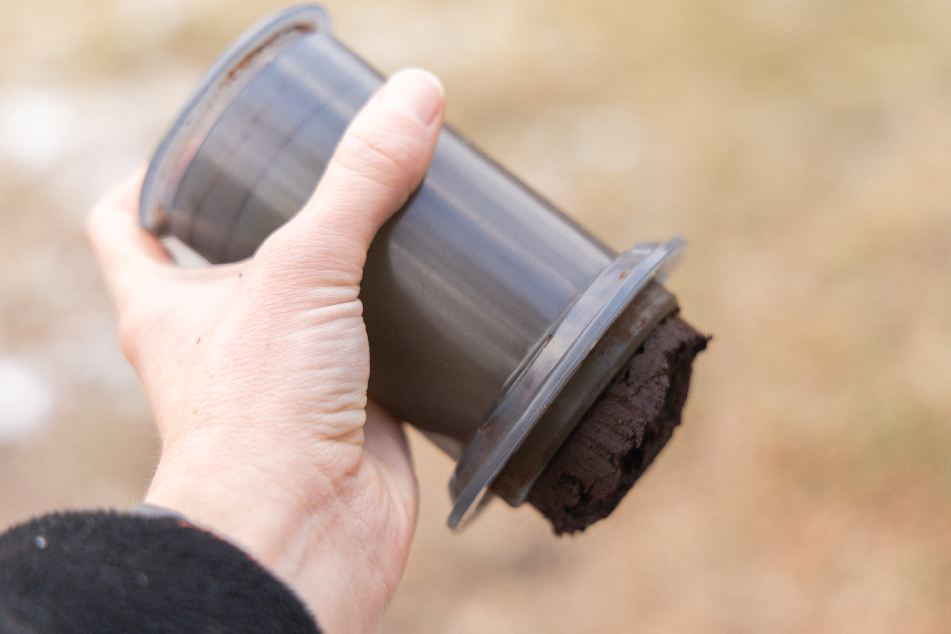 A dirty Aeropress Go plunger.