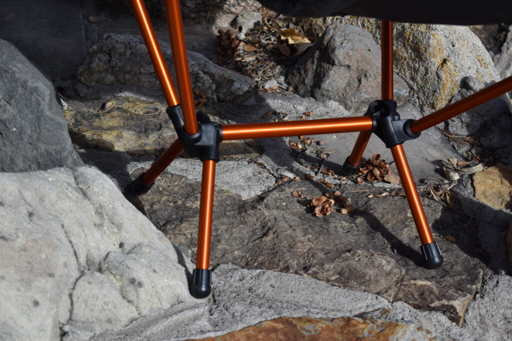 Close up of the frame of the REI Flexlite Air Chair