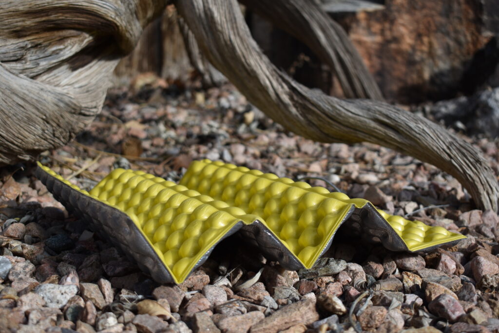 close up of the thin foam cushion pods of the Therm-a-Rest Z-Seat sit pad