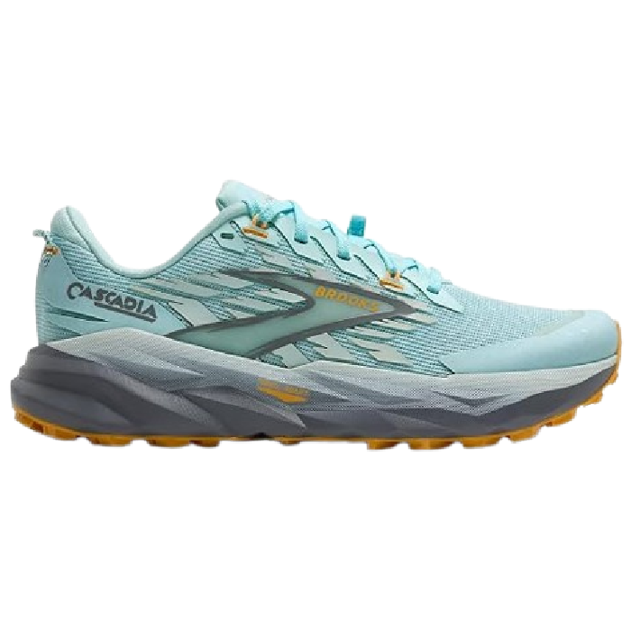 stock image of women's brooks cascadia 19 trail running shoe in blue