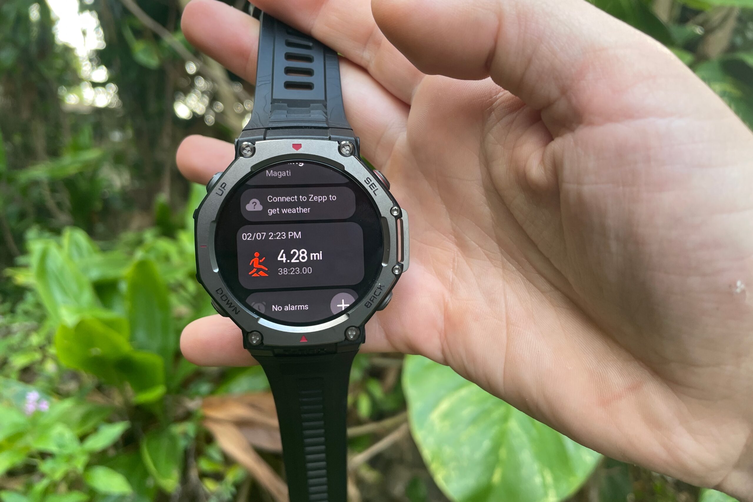A watch face showing activity history.