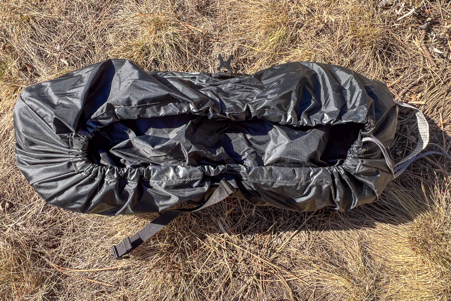 A top view of the new stuff-sack for the REI Half Dome 3 tent.