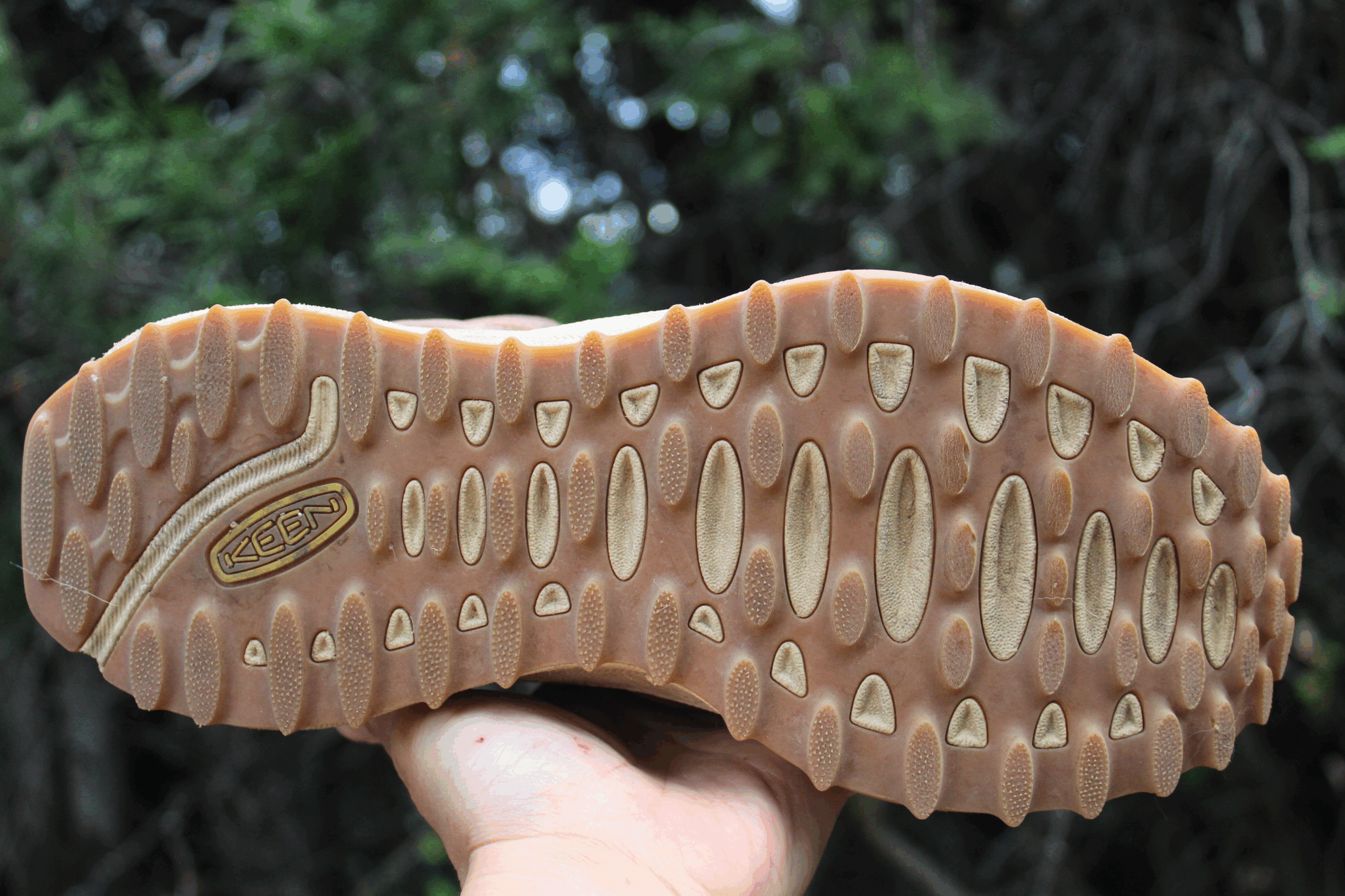 Bottom sole of one of the Keen Zionic Waterproof Women’s Hiking Boots
