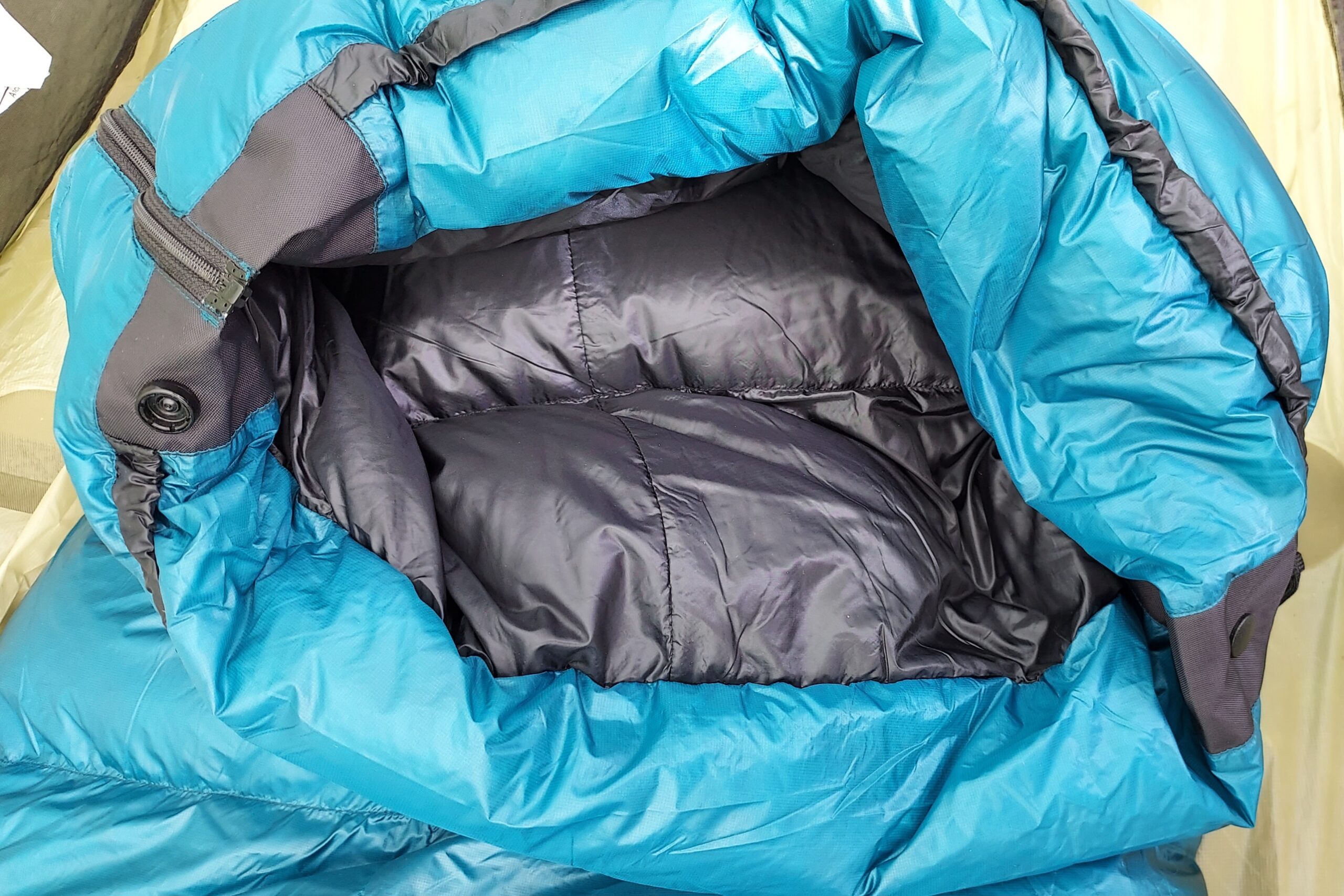 The adjustable toe box of the Katabatic Flex 22 Quilt