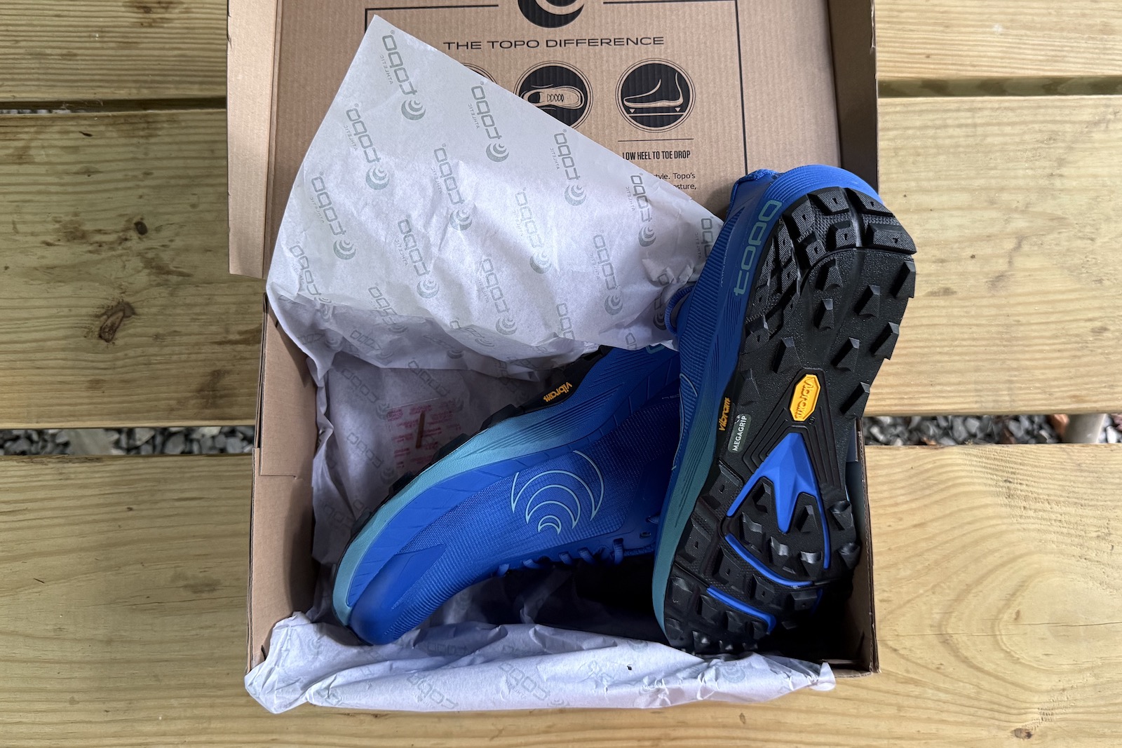 close up of the tread on the The Topo Athletic MTN Racer 4