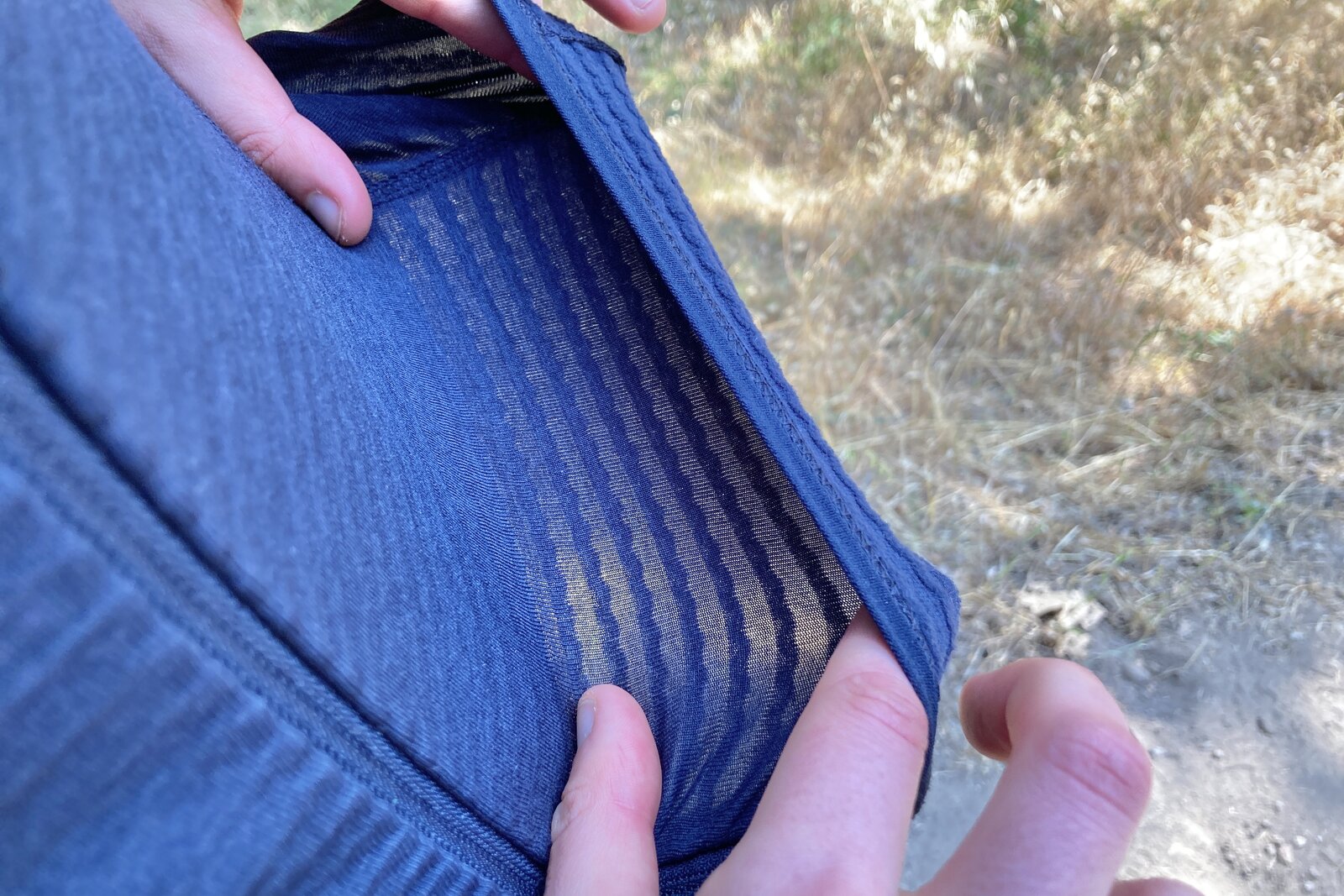 Close up showing the material used in a fleece jacket