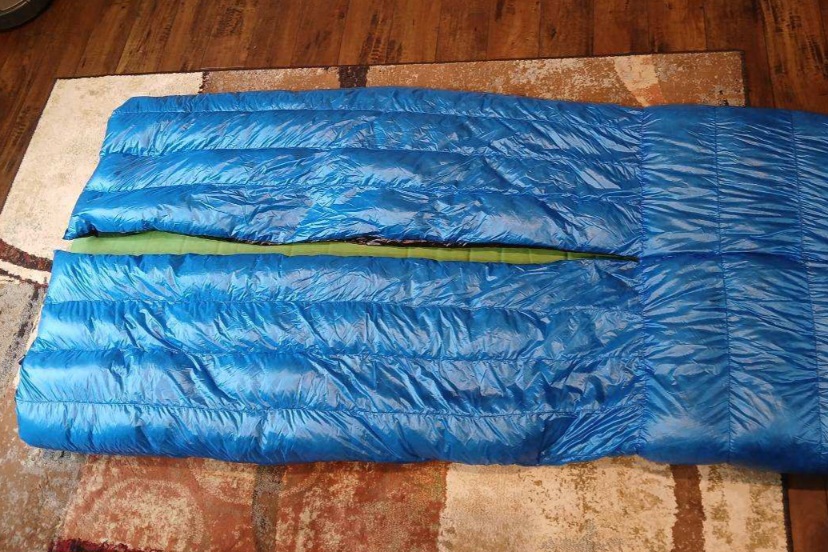 The ZPacks 20F (-7C) Twin Quilt with a sleeping pad