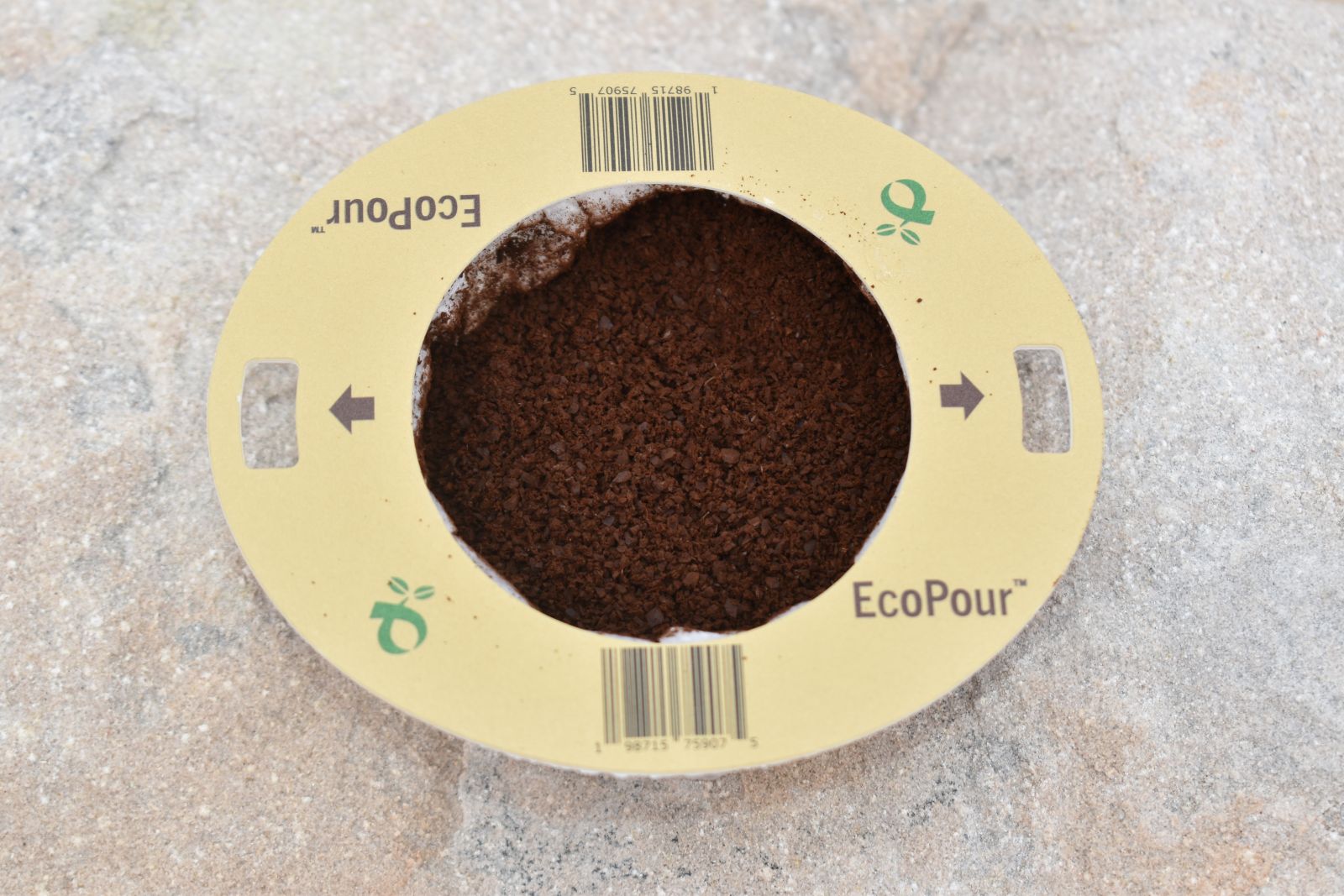 Close up of coffee grounds in a Coulee EcoPour filter