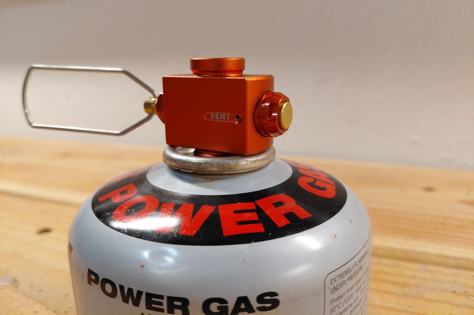 A closeup of the bleed valve on the Flipfuel.