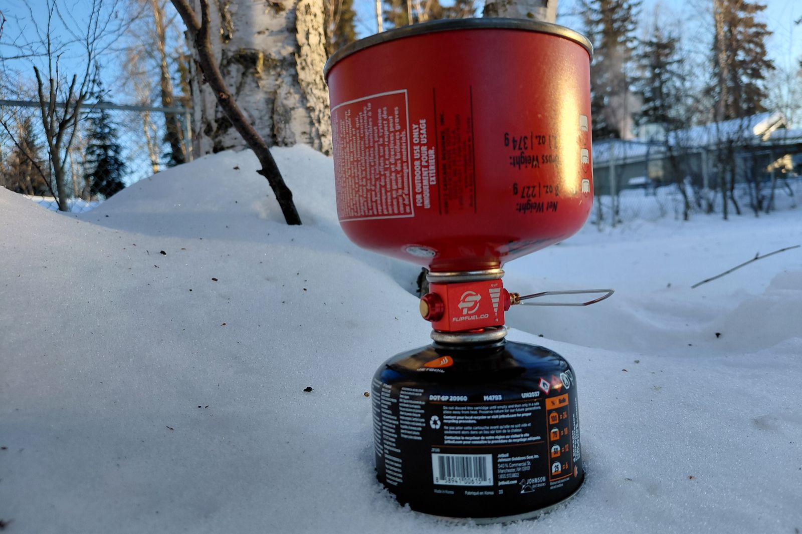 Two canisters are attached with the FlipFuel device.
