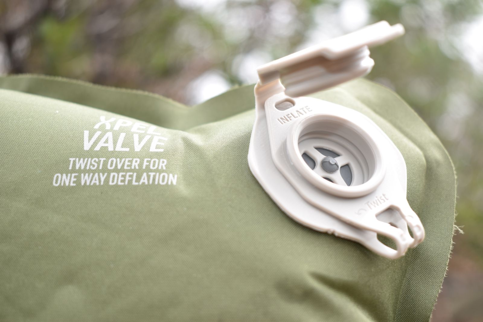 Close up of the valve on the Sea to Summit Camp Plus+
