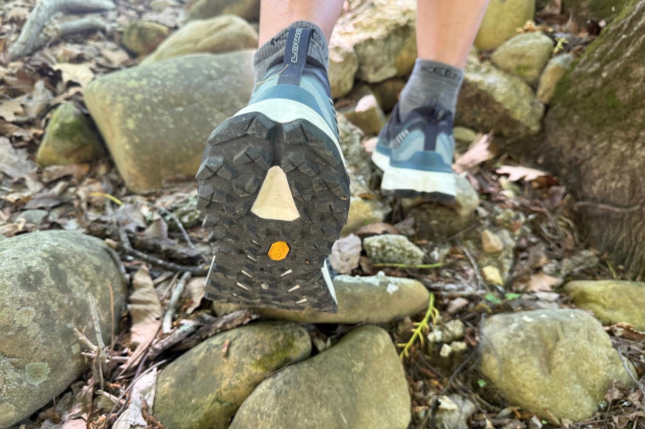 Close up of the tread on the Lowa Skyterra