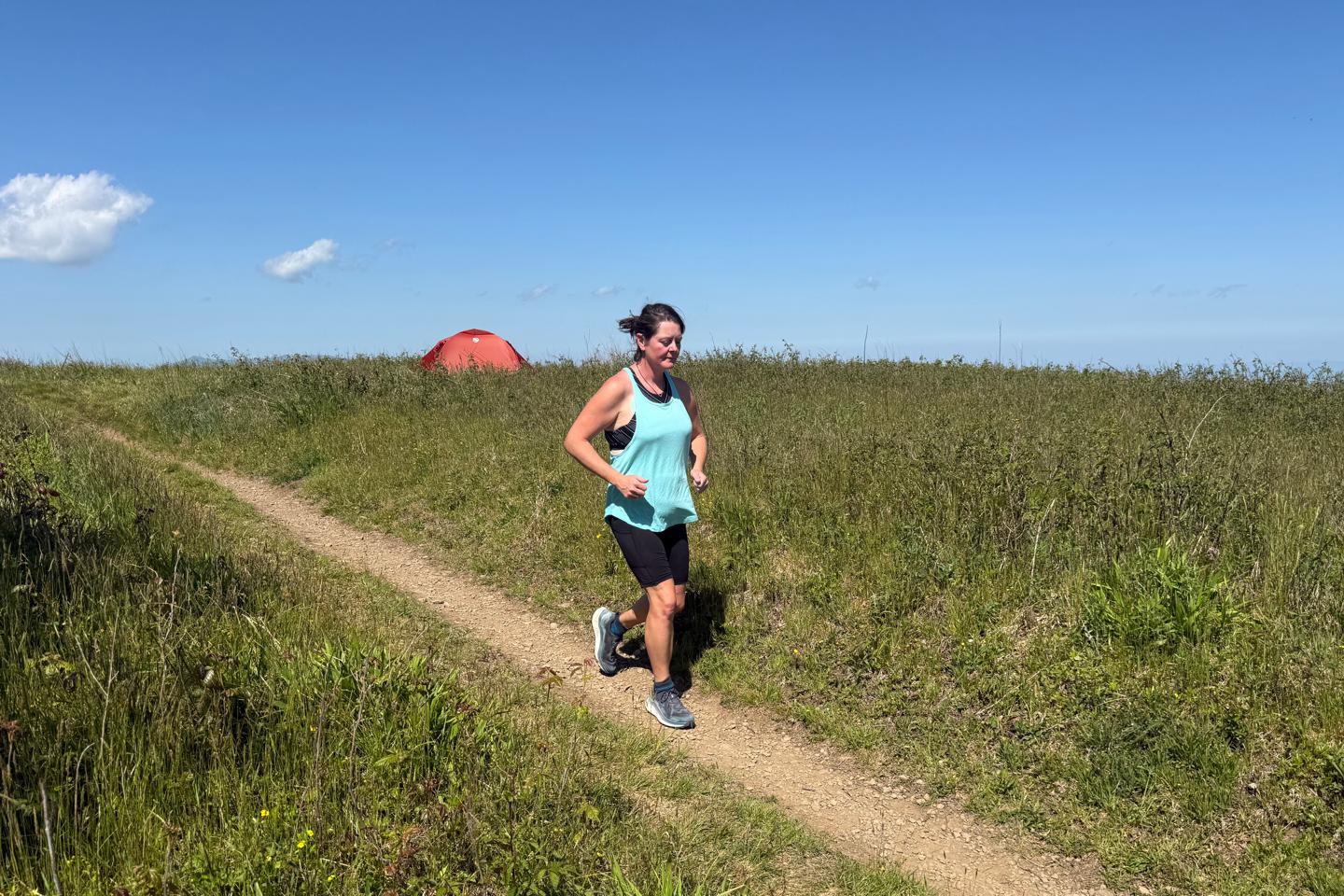 Runner wearing the Lowa Skyterra
