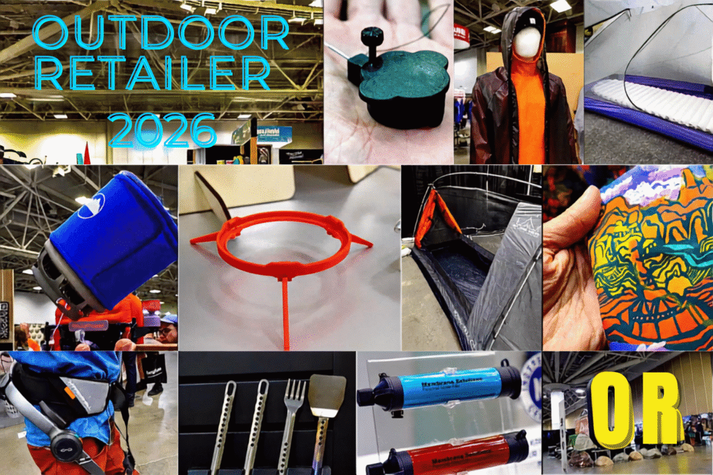 A collage of different products from Outdoor Retailer 2026